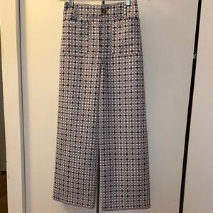 The Colette Dobby Jacquard Crop Wide-Leg Pants by Maeve